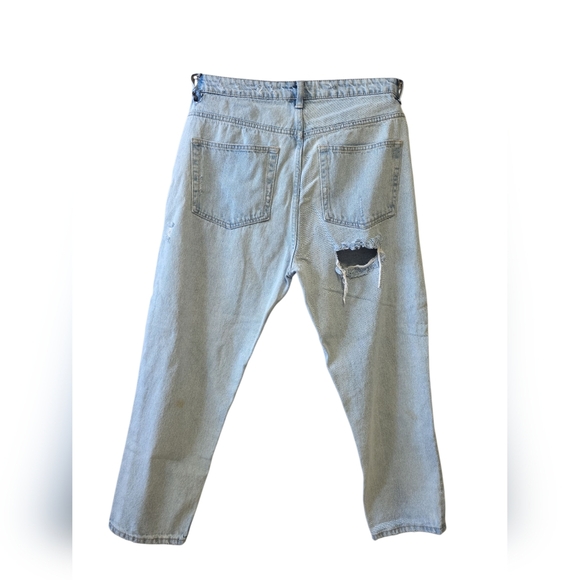 REFUGEE DENIM Women's Ripped Boyfriend Jeans - Light Blue - Picture 4 of 4